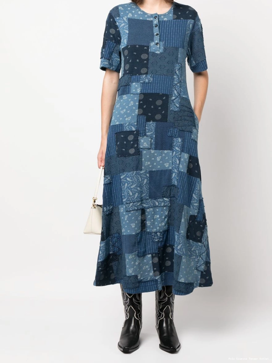 dress Ralph Women midi RRL Lauren patchwork Hattie 0315